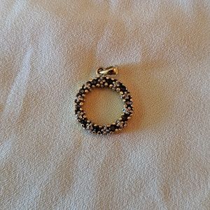 Gold Blue Stone Circle Pendant